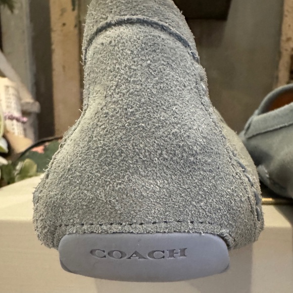 Coach ARLENE SUEDE Leather HORSE BIT Driving LOAFER Moccasin Light BLUE 9/39 - Picture 7 of 11